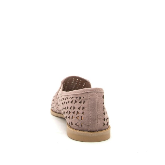 Mauve Perforated Loafer Slip On Flat - Picture 4 of 7